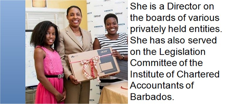 Mount Zion's Missions Inc Barbados 
        Foursquare Church honors Mrs Trisha Trust the new leader of the Barbados Chamber of Commerce & Industry