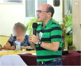 Rev. Juan Carlos Pere new National Foursquare Leader the first national leader for Dominican Rebublic, seen here addressing the leaders at the Foursquare Regional Training