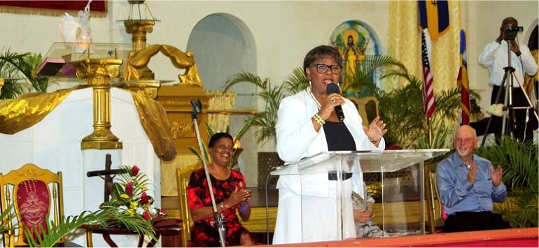 Apostle Dr Lucille Baird C.E.O and Founder of Mount Zion's Missions Inc Barbados Foursquare Church