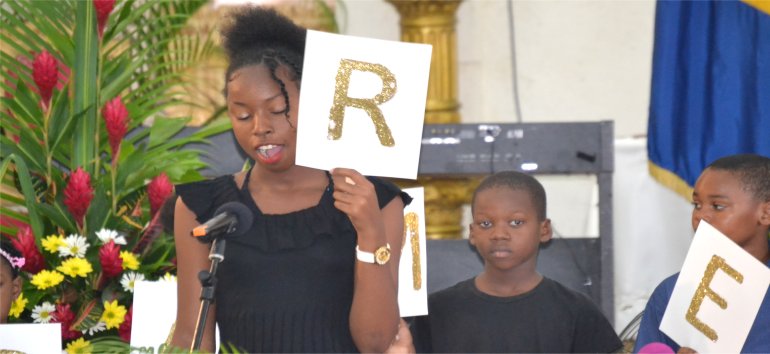 Governor General of Barbados Madame Justice Dame Sandra Prunella Mason visits Mount Zions Mission childrens honour her