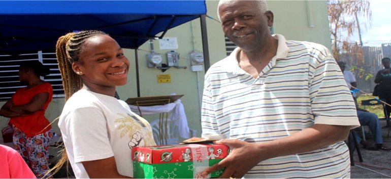 Samaritans Purse Operation Christmas Child shoebox gift distribution at the Mount Zion's Missions Inc Barbados Foursquare Church Impact Community Outreach Children's fun Outreach in Barbados