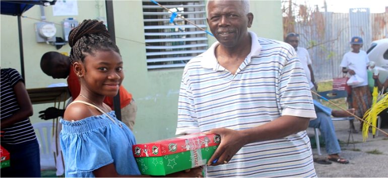 Samaritans Purse Operation Christmas Child shoebox gift distribution at the Mount Zion's Missions Inc Barbados Foursquare Church Impact Community Outreach Children's fun Outreach in Barbados