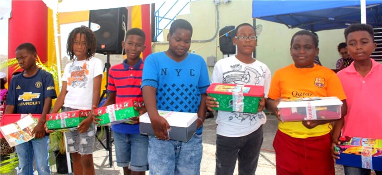 Samaritans Purse Operation Christmas Child shoebox gift distribution at the Mount Zion's Missions Inc Barbados Foursquare Church Impact Community Outreach Children's fun Outreach in Barbados