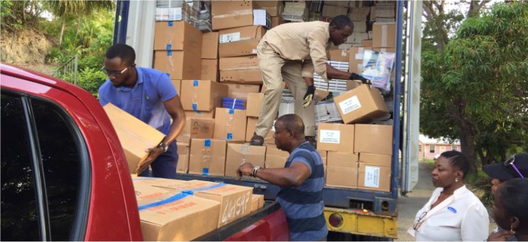 Love Packages container donated to Mount Zion's Missions Inc Barbados Foursquare Church for Impact Community Outreach 2019