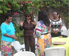 MZM praying for Madame Justice Dame Sandra Prunella Mason QC new Governor General of Barbados  Patron of Ruth and Esther Special Dinner 2017