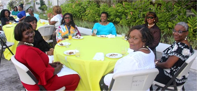 Ruth and Esther have tea with Madame Justice Dame Sandra Prunella Mason QC new Governor General of Barbados