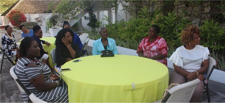 Ruth and Esther have tea with Madame Justice Dame Sandra Prunella Mason QC new Governor General of Barbados