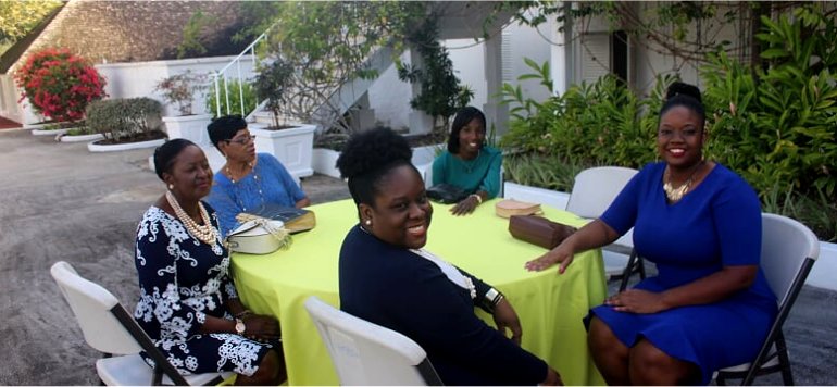 Ruth and Esther have tea with Madame Justice Dame Sandra Prunella Mason QC new Governor General of Barbados