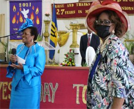 The President of Barbados visits Mount Zion's Missions Barbados Foursquare church for Hat Sunday 2022