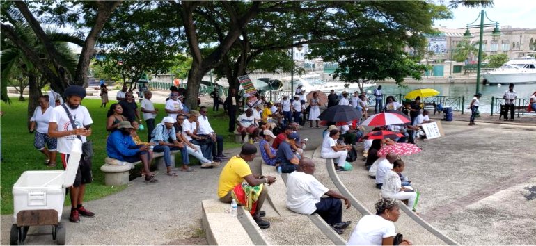 Protest March against IDB survey October 2022 Bridgetown Barbados