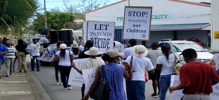 Protest March against IDB survey October 2022 Bridgetown Barbados