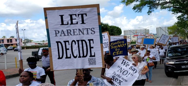 Protest March against IDB survey October 2022 Bridgetown Barbados