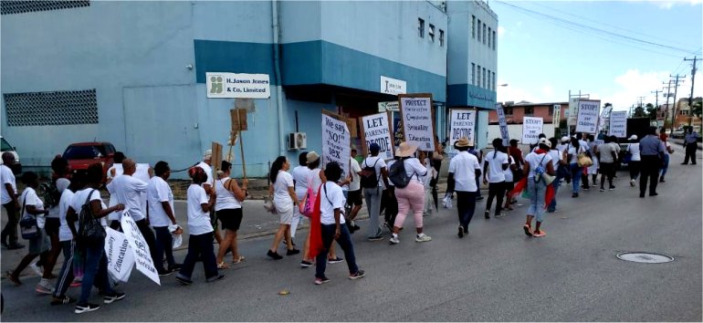 Protest March against IDB survey October 2022 Bridgetown Barbados