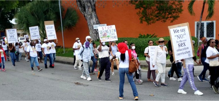 Protest March against IDB survey October 2022 Bridgetown Barbados