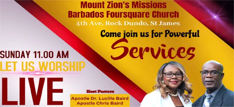 Mount Zion's Missions Barbados Foursquare Church founded by Apostle Lucille Baird